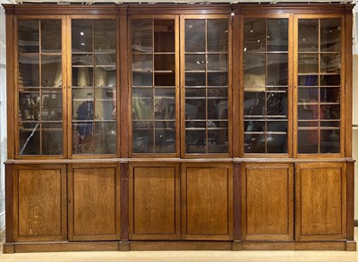 Lot 310 - Large English Oak Bookcase Height 8 feet 3 3/4...