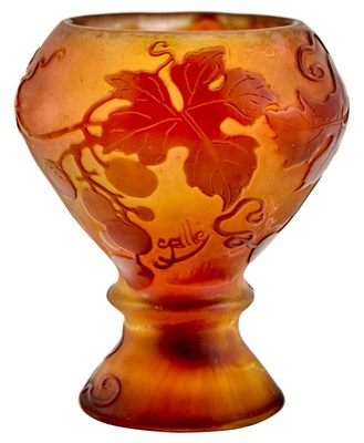 Lot 134 - Gallé Acid-Etched Cameo Glass Cabinet Vase...
