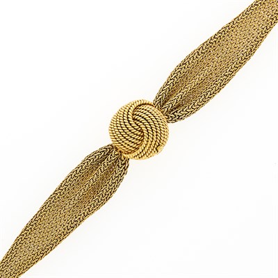Lot 1119 - Omega Gold Mesh Bracelet-Watch