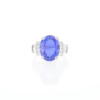 Lot 2298 - White Gold, Tanzanite and Diamond Ring