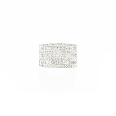 Lot 2160 - Wide White Gold and Diamond Ring