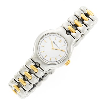 Lot 1195 - Tiffany & Co. Stainless Steel and Gold 'Tesoro' Wristwatch
