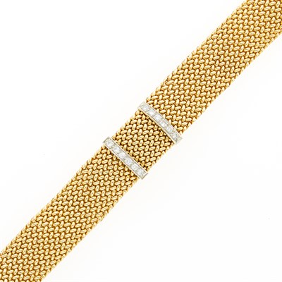 Lot 1115 - Gold and Diamond Bracelet-Watch