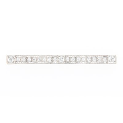 Lot 1176 - Platinum and Diamond Bar Pin