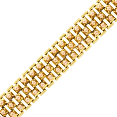 Lot 42 - Wide Two-Color Gold Bracelet