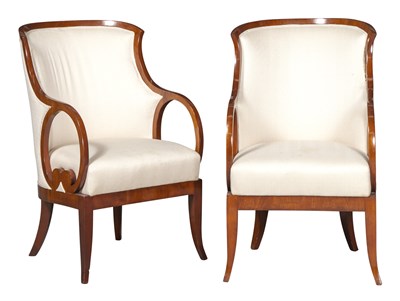 Lot 251 - Pair of Austrian Mahogany Armchairs Height 38...