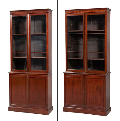 Lot 134 - Pair of George III Mahogany Bookcases Height 8...