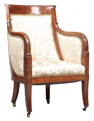 Lot 253 - Empire Upholstered Mahogany Bergère Height 36...
