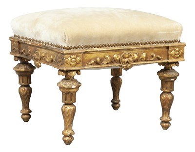 Lot 229 - Italian Neoclassical Upholstered Giltwood...