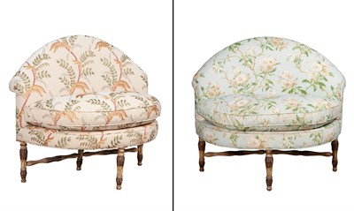Lot 288 - Pair of Louis XVI Style Upholstered Painted...