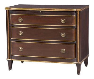 Lot 359 - Dessin Fournir Three Drawer Parcel-Gilt Chest...