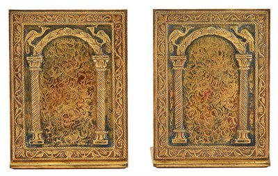 Lot 366 - Pair of Tiffany Studios Enameled Bronze...