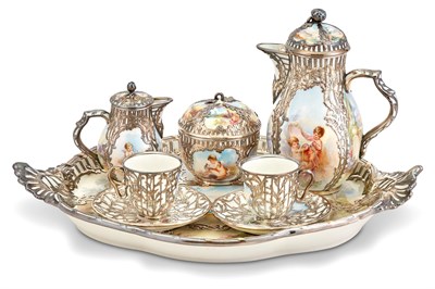 Lot 190 - KPM Rococo Style Hand-Painted Porcelain Tête-à-...