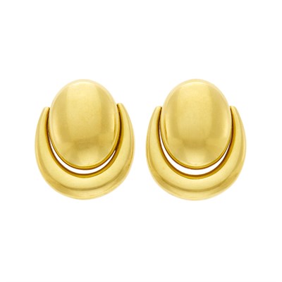 Lot 32 - David Webb Pair of Gold Earclips