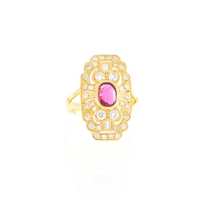 Lot 1246 - Gold, Ruby and Diamond Ring