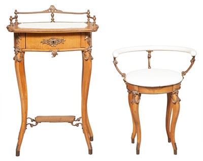 Lot 278 - Gilt Metal Mounted Tulipwood Telephone Table...