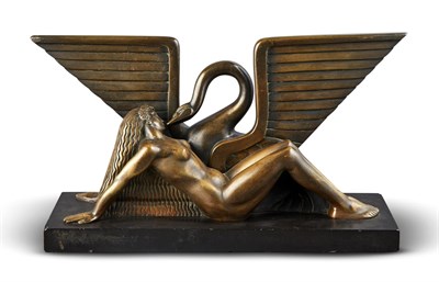 Lot 11 - French Art Deco Patinated Bronze Figural Group...