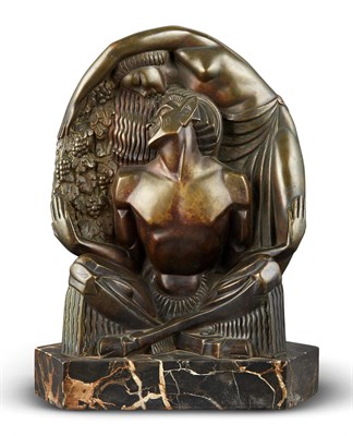 Lot 12 - French Art Deco Patinated Bronze Figural Group...