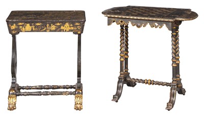 Lot 301 - Chinese Export Black Lacquer and Parcel-Gilt...