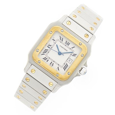 Lot 96 - Cartier Gold and Stainless Steel 'Santos' Wristwatch