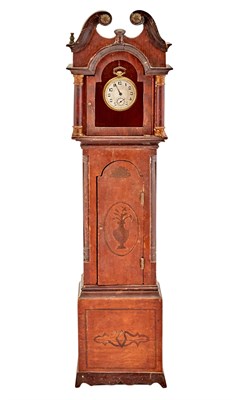 Lot 281 - Painted Pine Tall Clock-Form Watch Hutch