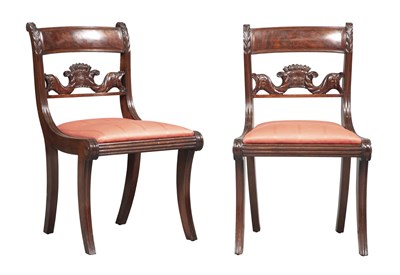 Lot 261 - Pair of Classical Carved Mahogany "Grecian" Side Chairs