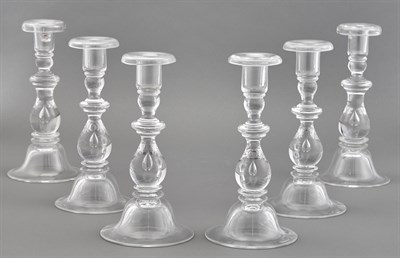 Lot 13 - Set of Six Steuben Glass Baluster Teardrop...