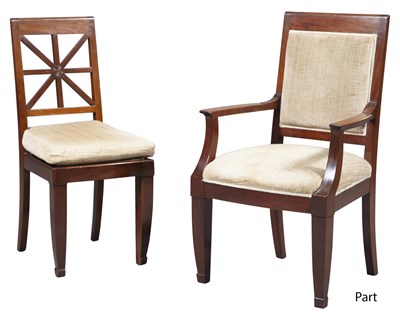 Lot 356 - Set of Twelve Directoire Style Mahogany Dining...