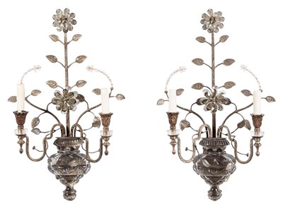 Lot 155 - Pair of Baguès Style Rocky Crystal and...