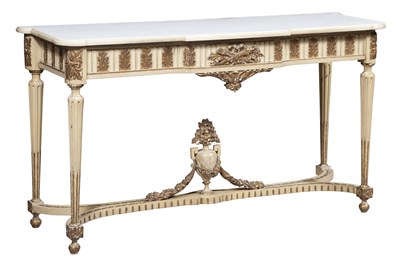 Lot 295 - Louis XVI Style Marble Top Painted and...