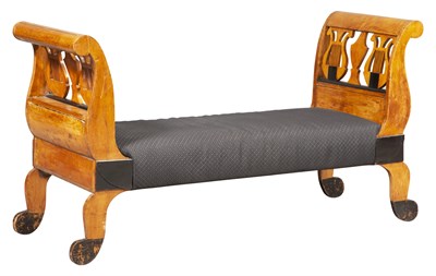 Lot 247 - Biedermeier Part Ebonized Fruitwood Day Bed...