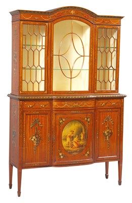 Lot 204 - Edwardian Style Paint Decorated Satinwood...