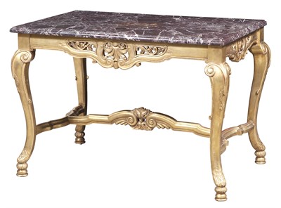 Lot 226 - Venetian Style Marble Top Giltwood Table...