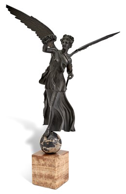 Lot 174 - Bronze, Marble and Onxy Figure of Winged...