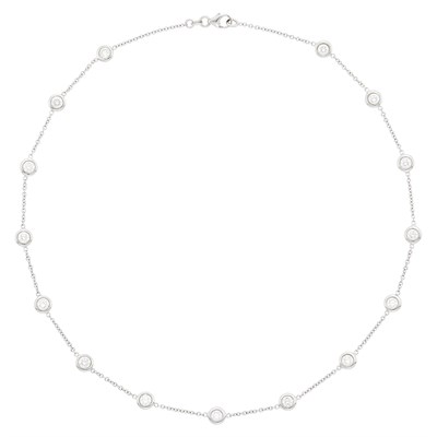 Lot 2170 - White Gold and Diamond Chain Necklace