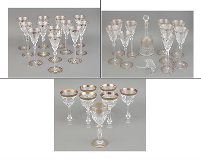 Lot 127 - Assembled Moser Gilt and Stemware Part Service...