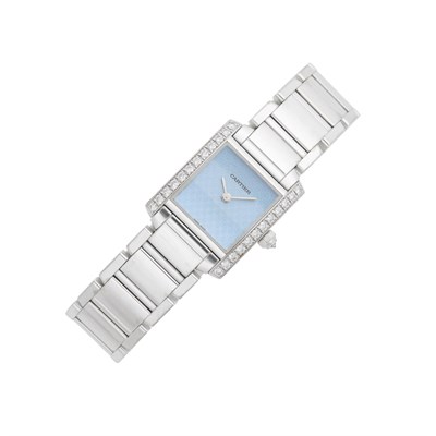 Lot 91 - Cartier White Gold and Diamond 'Tank Francaise' Wristwatch, Ref. 2403