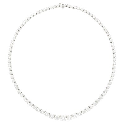 Lot 128 - Platinum and Diamond Necklace