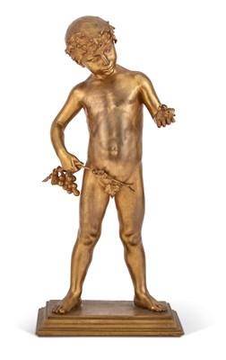 Lot 127 - French Gilt-Bronze Figure of Bacchus Holding a...