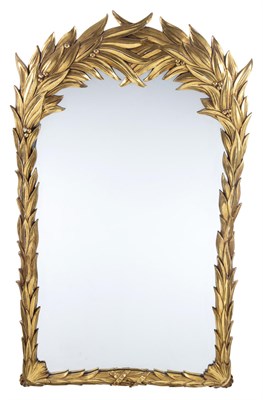 Lot 389 - Giltwood Laurel Leaf and Berry Arched Mirror...
