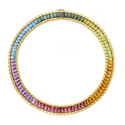 Lot 26 - Hans D. Krieger Gold and Colored Stone Rainbow Necklace
