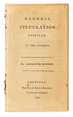 Lot 145 - [GEORGIA] BISHOP, ABRAHAM. Georgia Speculation...