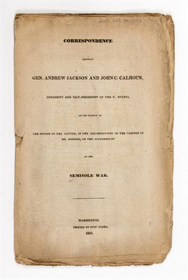Lot 289 - [SEMINOLE WAR] [JACKSON, ANDREW]....