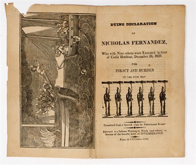 Lot 263 - [PIRATES] FERNANDEZ, NICOLAS. Dying...