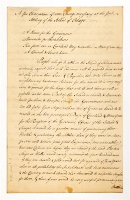 Lot 303 - [TOBAGO] Manuscript titled "A few observations...