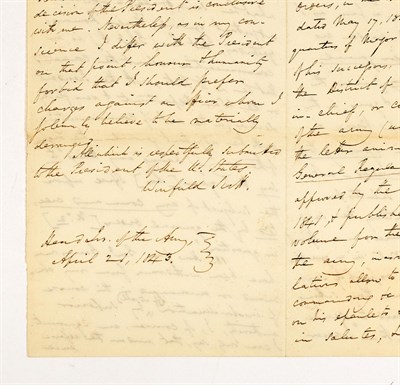 Lot 233 - [MEXICAN WAR] SCOTT, WINFIELD, General. Letter...