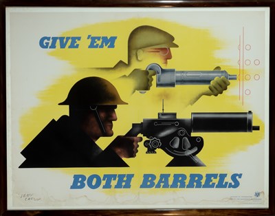 Lot 99 - Jean Carlu (1900-1997) GIVE 'EM BOTH BARRELS...