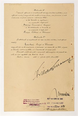 Lot 236 - MUSSOLINI, BENITO and KING VICTOR EMMANUEL III...