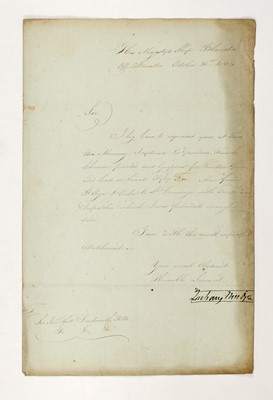 Lot 53 - [CURCAO]
MUDGE, ZACHARY. Two signed letters regarding the capture of French ships off Curacao, 1804.