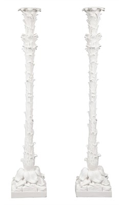 Lot 27 - Pair of Serge Roche Style Plaster Torchères...
